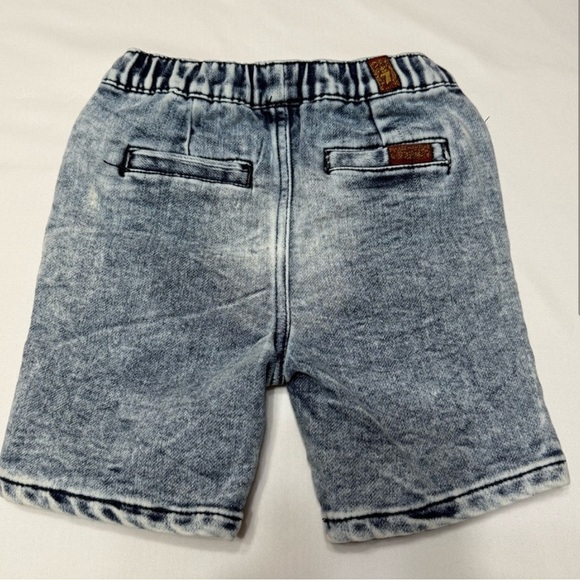 7 For All Mankind Light Blue Jean Shorts Elastic Waist Size 24 Months - Picture 2 of 4